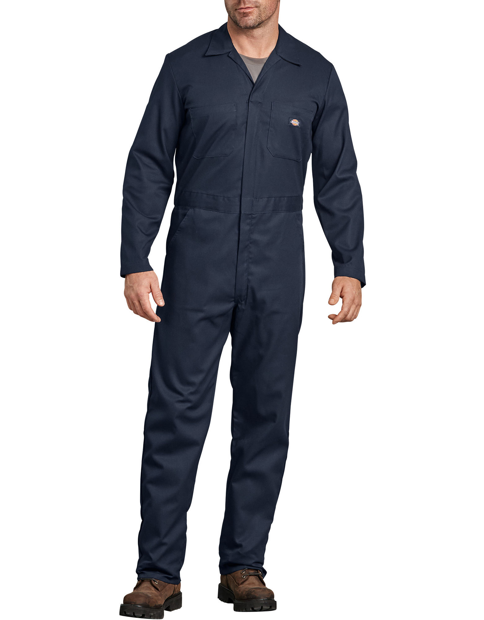 Action Back Jumpsuit with Multi Pockets Twill Stain & Wrinkle Resistant Work Coverall CQR Men's Short Sleeve Zip-Front Coverall 