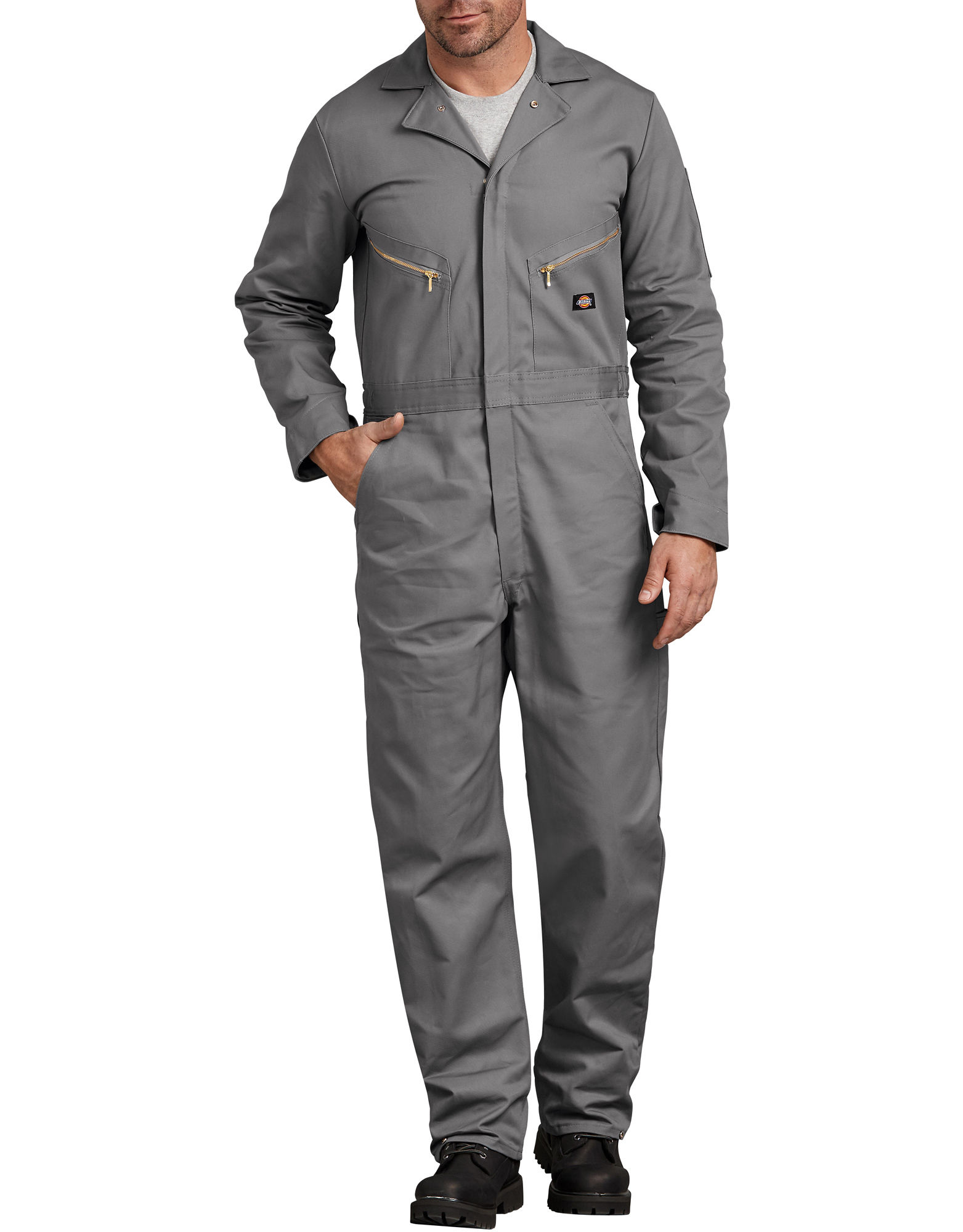 Snoly Unisex Short Sleeve Button-Front Flight Suit Action Back Jumpsuit Twill Stain & Wrinkle Resistant Work Coverall 
